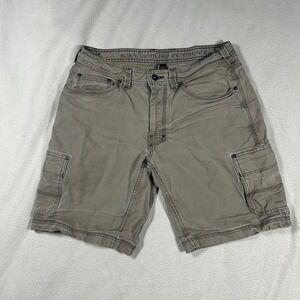 Prana Zion Cargo Shorts Mens 32 Gray M3MURR116 Stretch Hiking Outdoor Utility